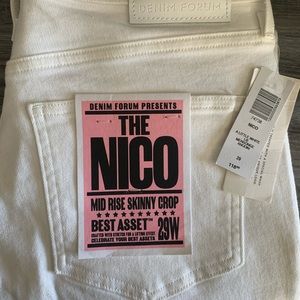 White Mid Rise Skinny Jeans by Denim Forum